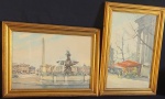 Duas lindas gravuras com proteção em vidro. Med:37x27,4  com moldura 30x20. Med: tela  .37,5x27,3. Med. moldura.20x30cm.