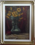 Georgina de Albuquerque  (Taubaté, 1885 / 1962)  Figura Feminina, Vaso com Flores, assinado  no CIE. O.S.T., medindo 72 x 52cm