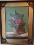 Leopoldo Gotuzzo  (Pelotas, 1887 / Rio, 1983)  Vaso com flores. O.S.T., medindo MI 60 x 50 cM  e ME 80 x 70 cm. Assinado no CID. Obs: sem expertise, não garantimos autenticidade