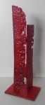Magnífica Escultura em  fer  forgé, patinada na tonalidade do vermelho automotor. Altura 60 cm