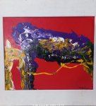 MANABU MABE (Kumamoto, Japão 1924 - São Paulo SP 1997) - "Abstrato" - O.S.C, A.C.I.D, datado de 1989. Med: 46x39 cm (Com moldura). Obs: Sem expertise não garantimos autenticidade.