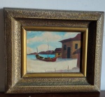 Lindo quadro  assinado, pintura feita no alcatex. Med: 33x39 moldura /22x16telacm.