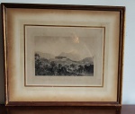 THOMAS ENDER (Viena, Áustria, 1793 - 1875) "Königlicher Sommer Palast Boa Vista bey S. Christovão in der nach von Rio de Janeiro", litografia aquarelada sobre papel, impressão "Johann Nepomuk Passini" (1798 - 1874). Alemanha, século XIX. (Thomas ENDER é um artista nascido em 1793 e falecido em 1875. As obras do artista foram colocadas à venda em leilão público 688 vezes, principalmente na categoria Desenho-Aquarela. O leilão mais antigo registrado no site www.artprice.com é "Vista do porto de Amalfi" vendido em 1985 na Sotheby's (pintura) e o mais recente é "Hochgebirgslandschaft mit Gletscher" vendido em 2023 (desenho-aquarela)).Med:69x56