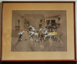 LINDA GRAVUDA REPRESENTANDO "CARROAGEMN" ASSINATURA  MARCILLAC Med:82 x67cm.