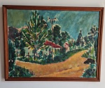JOÃO CARLOS CARNEIRO DA CUNHA (1942 - 2021, Rio de Janeiro ) Linda pintura sobre alcatex Assinado. Acervo Particular Rio de Janeiro/RJ. Nota biográfica sobre o artista: João Carneiro da Cunha nasceu no Rio de Janeiro, em 1942. Em 1952 transferiu residência para São Paulo, onde a base de sua vocação artística fortaleceu-se. Viagens pelo Brasil e pela Europa, observando e trabalhando (...) entre Rio e São Paulo, de cuja paisagem vem extraindo os motivos de sua produção" . Depois de morar por quase 25 anos em Vitória no Espírito Santo, fixou residência na Fazenda Guanabara no Município de São José do Barreiro em SP. Faleceu no Rio de Janeiro/RJ em 03 de março de 2021.  Med : 44x58 tela  com moldura 49x64cm.