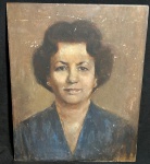 ESCOLA EUROPÉIA - ASSINATURA NÃO IDENTIFICADA - " Rosto Feminino " - O.S.T, A.C.I.D. Med.: 46x38 cm