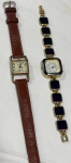 Dois relógios feminino de pulso, sendo um da marca Viena e mondaine com pulseira em couro, e outra em metal com elos (observação: no estado).