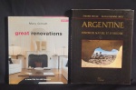 LIVRO - Lote com três livros sendo um " UM MARY GILLIATT"GREAT RENOVATIONS". Pag. 192 Med:28,5x25, e "ARGENTINE VISION DE NATURE ET D'HISTOIRE"  PÁG 246. Med: de31,5x25,5cm.