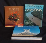 LIVRO - Lote contendo três livros sendo um "OSCAR NIEMEYER 360" e um  "BOUQUET INSOLITES",  e um "COUSTEAUNAAMAZONIA".