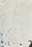 DI CAVALCANTI, Emiliano (1897, Rio de Janeiro, RJ - 1976) - "Nu Feminino" desenho a grafite, A.C.I. datado de 1972. Med 30x22 cm. Obs: Ausência de moldura, apresenta marcas do tempo, sem expertise não garantimos autenticidade..