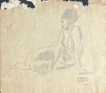 MARIO ZANINI (São Paulo SP 1907 - idem 1971) - "Figura Feminina" desenho a grafite, A.C.I.D, datado de 1976. Med 20x30 cm. Obs: Ausência de moldura, apresenta discretas marcas do tempo, sem expertise não garantimos autenticidade.