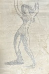 GOMIDE Antônio Gonçalves Gomide (Itapetininga, 3 de agosto de 1895 Ubatuba, 31 de agosto de 1967) - "Nu Feminino" grafite A.C.I.D, déc de 70. Med 41x30 cm (ausência de moldura). Obs: sem expertise não garantimos autenticidade.