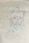 GOMIDE Antônio Gonçalves Gomide (Itapetininga, 3 de agosto de 1895 Ubatuba, 31 de agosto de 1967) - "Cristo" grafite A.C.I.D, déc de 70. Med 41x30 cm (ausência de moldura). Obs: sem expertise não garantimos autenticidade.