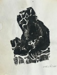 ALUÍSIO CARVÃO (Belém, 24 de janeiro de 1920 Poços de Caldas, 15 de novembro de 2001) - "Composição" xilogravura, A.C.I.D, datado de 1960. Med 20x16 cm. Obs: Ausência de moldura.