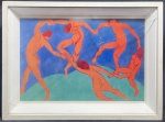 HENRI MATISSE, Henri-Émile-Benoît Matisse (Le Cateau-Cambrésis, 31 de dezembro de 1869 - Nice, 3 de novembro de 1954) - " Nu Feminino" litografia, assinada, datada de 1910. Med 35x50 cm (Com moldura).