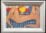 HENRI MATISSE, Henri-Émile-Benoît Matisse (Le Cateau-Cambrésis, 31 de dezembro de 1869 - Nice, 3 de novembro de 1954) - " Nu Feminino" litografia, assinada, datada de 1935. Med 35x50 cm (Com moldura).