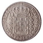 Brasil, 960 Réis, 1815B. Prata. Levy 6.36; AI P400; S&R 5F; BC 10. MBC/Sob. Sobre 8 Reales Cádiz 181
