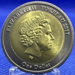 Moeda Bimetálica de Tokelau - One Dollar 2017 FC