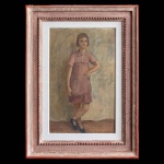 FRANCISCO REBOLO (São Paulo, 1902 - 1980) - Menina. Óleos / madeira. Ass. cid. 46 x 29 cm. (MI). 66