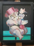 Rapoport, Alexandre  "O flautista" óeo sobre eucatex, medindo 29 X 23 cm, assinado canto inferior direito.