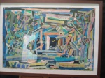 Pierre Bardean "Composição" óleo sobre cartão, medindo 43 X 64 cm, assinado canto inferior direito, datado de 1996. 