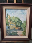 Bustamante Sá "Bondinho de Santa Teresa" óleo sobre tela, medindo 50 X 65 cm, assinado canto inferior direito e verso.