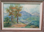 Manoel Santiago "Manhã de setembro, Petrópolis" óleo sobre tela, medindo 33 X 48 cm, assinado canto inferior direito e verso. Década de 70