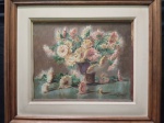 Gastão Formenti "Flores" óleo sobre madeira, medindo 32 X 40 cm, assinado canto inferior direito, datado de 1949.