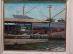 Milton Eulálio "Estaleiro - Niterói" óleo sobre tela, medindo 38 X 46 cm, assinado canto inferior esquerdo e verso, datado de 1990.