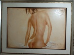 Carlos Passos "Nú feminino" óleo sobre tela, medindo 70 X 98 cm, assinado canto inferior direito,datado de 2002.
