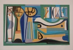 Burle Marx, Roberto "Sem titulo" serigrafia PM, medindo 55 x 89 cm, assinado canto inferior direito na chapa. Com cachet do Projeto do artista.