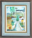 Wilde Lacerda ''Ouro Preto'' óleo  sobre madeira, medindo 33 x 23 cm, datado de 1974,assinado canto inferior direito.