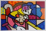 ROMERO BRITTO Sem titulo serigrafia 219/300, medindo 40 x 60 cm, assinado canto inferior direito.
