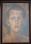 SCLIAR, CARLOS "Retrato de Adamastor Camará" tempera a ovo encerada, medindo 27cm x 395,5 cm