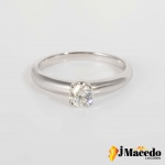 Solitário Hstern Ouro Branco 18k com diamanante de 40 pontos Letra HVs1 Lapidação brilhante Aro 19 P