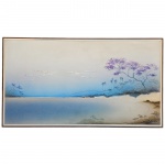 FUKUDA. Pasaigem - óleo sobre chapa de metal -  185 x 100 cm - assinado no cid.