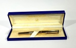 Caneta tinteiro Waterman folheada a ouro produzida em Paris, acompanha estojo original e certificado