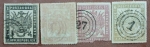Transvaal (1870/73) - (Yv# 14/17) Percé em linha (3p com defeito) - U - 195 Euros