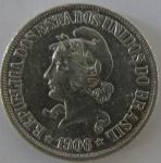 Moeda de prata Brasil 500 Reis 1906 -