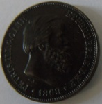 Moeda de Bronze, Brasil 10 Reis 1869 -