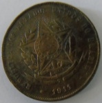 Moeda de Bronze, Brasil 20 Reis 1911 -