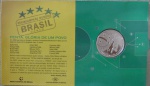 Moeda de prata Comemorativa Brasil 5 Reais 2002 pentacampeonato mundial de Futebol- FC