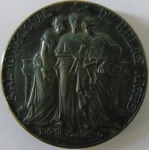 Medalha em prata ,Salao nacional de Belas Artes RJ -Girardet 1890  -Diametro 40 mm
