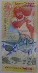 Cedula Estrangeira -Polimero ,Caribbean 2 Dollars -FE