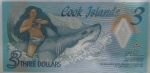 Cedula Estrangeira -Polimero ,Cook islans 3 Dollars -FE