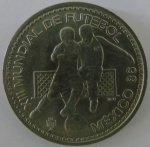 Moeda de Cupro - Niquel , Portugal 100 Escudos 1986 - XIII Mundial de Futebol -Mexico