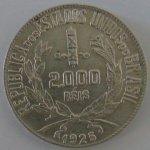 Moeda de prata ,Brasil 2000 Reis 1925 -