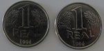 Moeda de Aço Inoxidavel , Brasil 1 Real 1994 - 2 moedas 