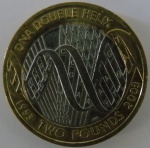 Moeda de Bimetalica Estrangeira ,Inglaterra 2 pounds 2003 -