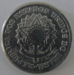 Moeda de Aluminio , Brasil 2 Cruzeiro 1961 -Reverso Horizontal 